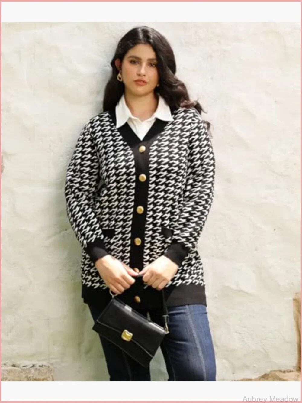 Plus Size Open Front Cardigan Sweater Coat Long Sleeve Button Up